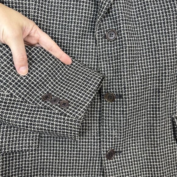 Ermenegildo Zegna Italy Blazer Jacket 42R Wool Cashmere Houndstooth Sport Coat - Picture 4 of 16